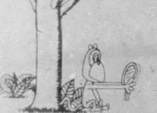 お猿と鏡